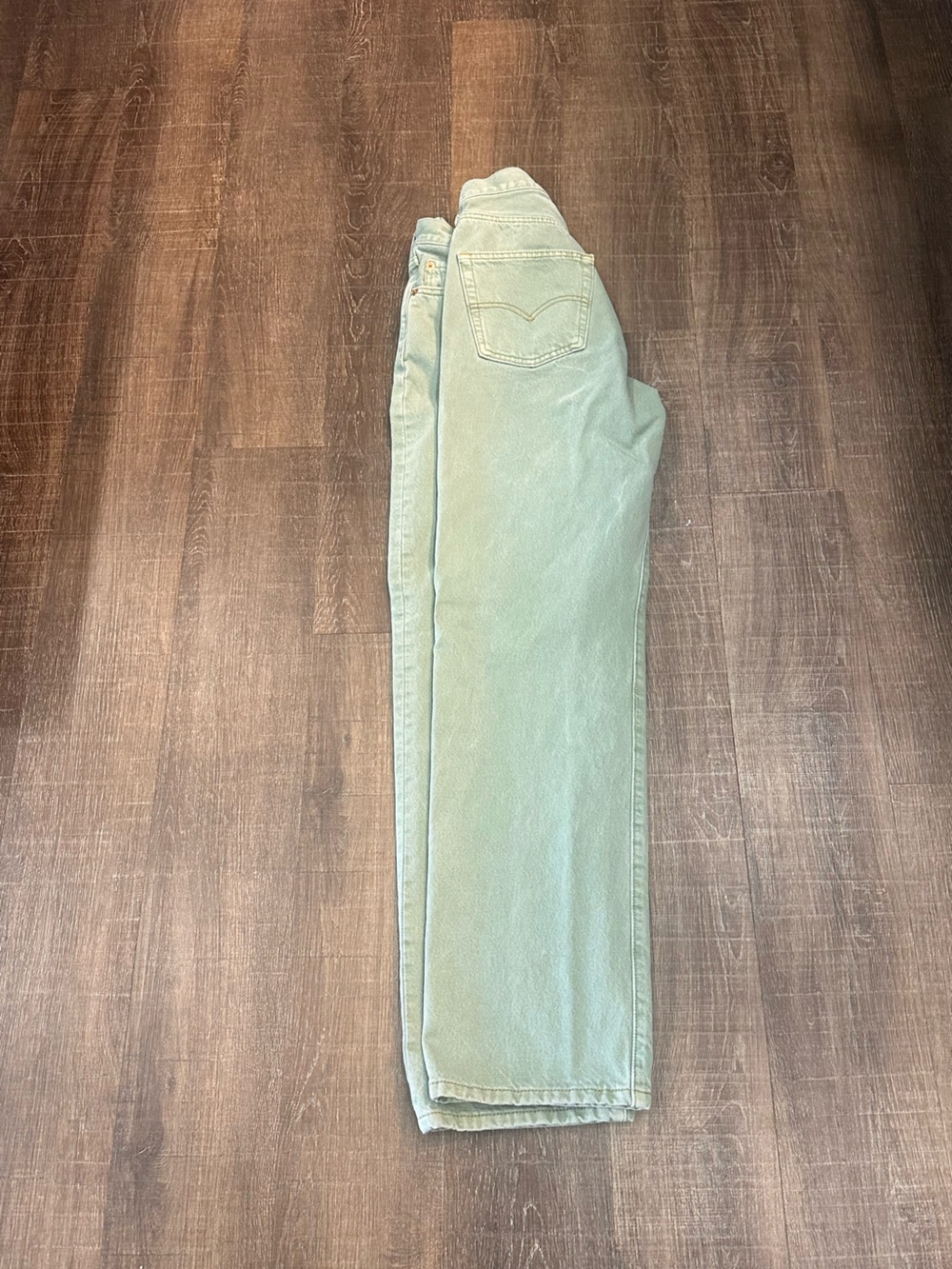 Levi's 501 Straight Leg Sage Green Button Fly Size 27 - Picture 4 of 9
